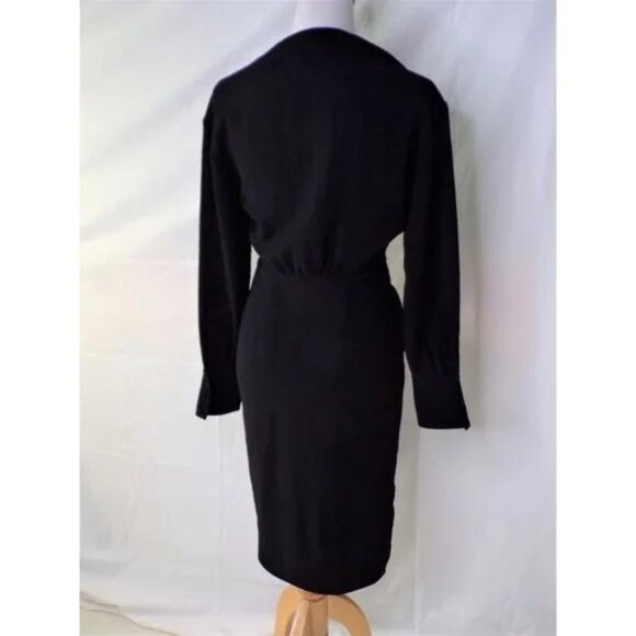 🆕ba&sh Kiari Mini Dress Long Sleeve Nipped Waist Black Small 2-4 - Picture 9 of 12
